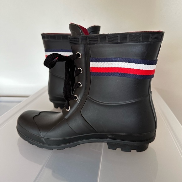 Tommy Hilfiger Ankle High Lace Up Rain Boots Size 9 - Picture 9 of 14